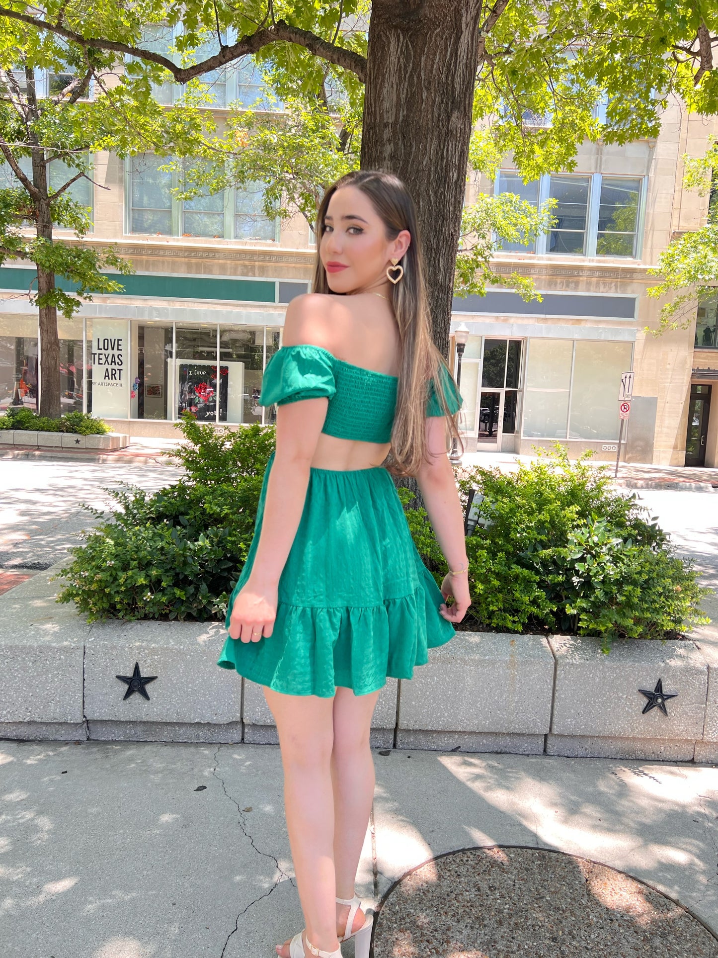 Emerald green dress