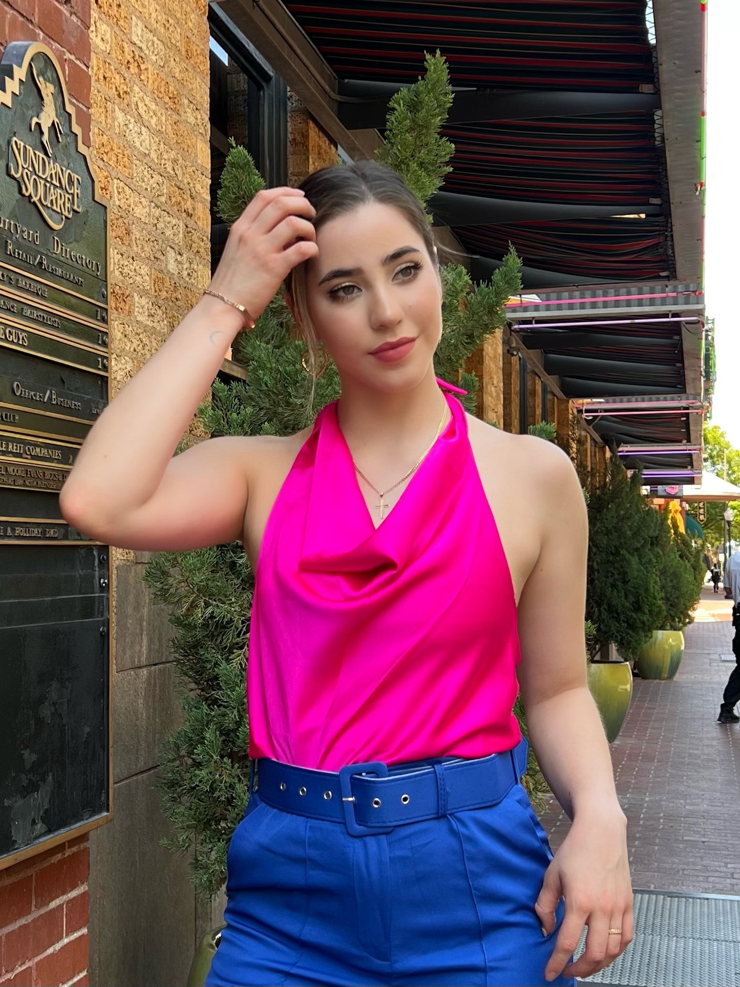 Hot pink blouse